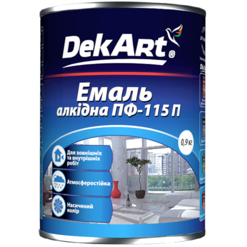 Емаль алкідна DEKART ПФ-115, глянець шоколадний, 2,8кг